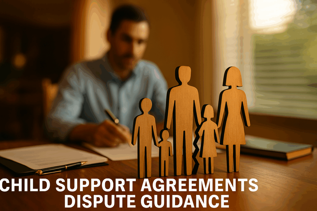 A visual representation of child support agreements dispute guidance.