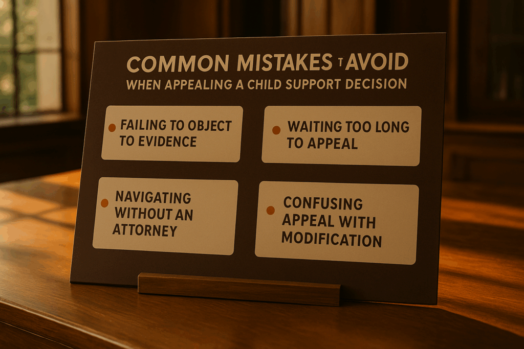 Common mistakes to avoid when appealing a child support decision.