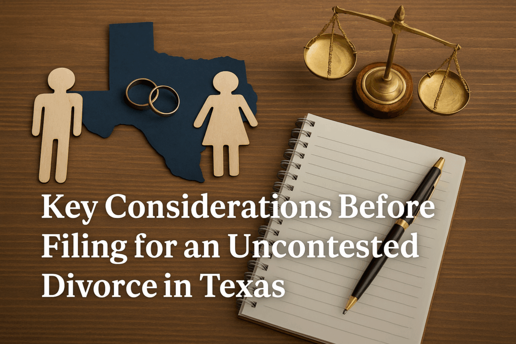 Key Considerations Before Filing for an Uncontested Divorce in Texas