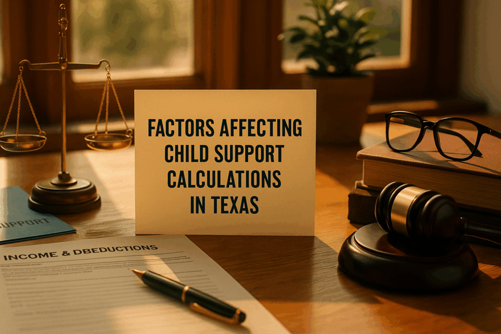 Factors affecting child support calculations in Texas.