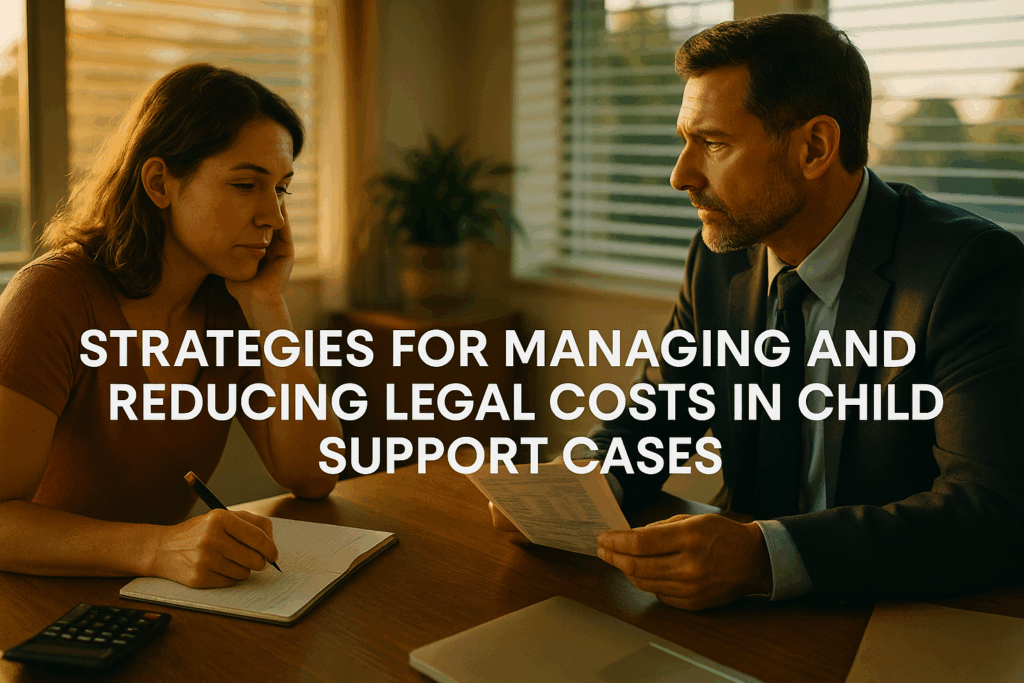 Strategies for managing and reducing legal costs in child support cases, demonstrating practical approaches.