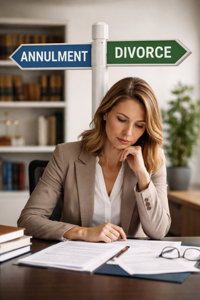 Comparison of annulment and divorce options in Texas