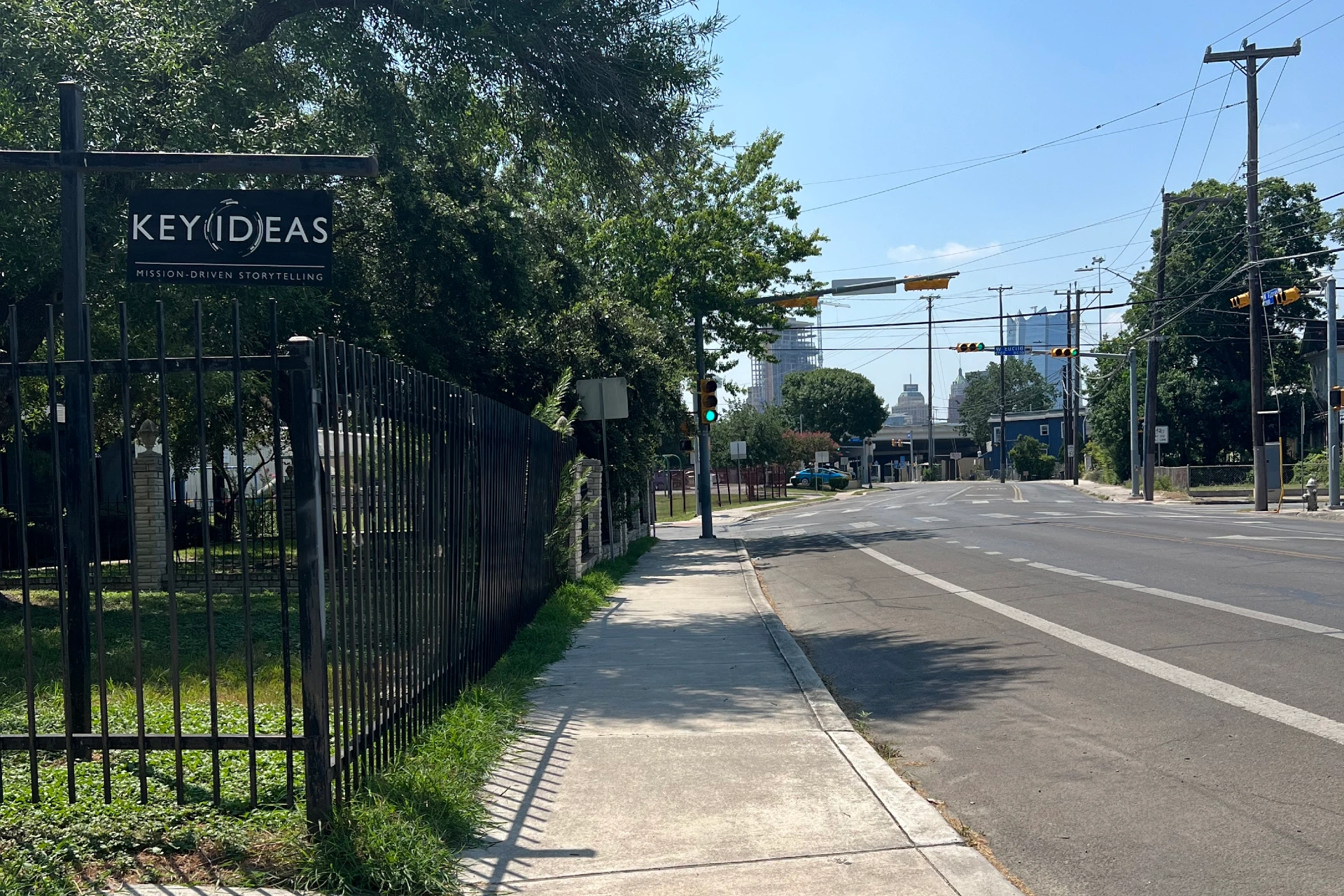 Street view near San Antonio office with sidewalk and surrounding area