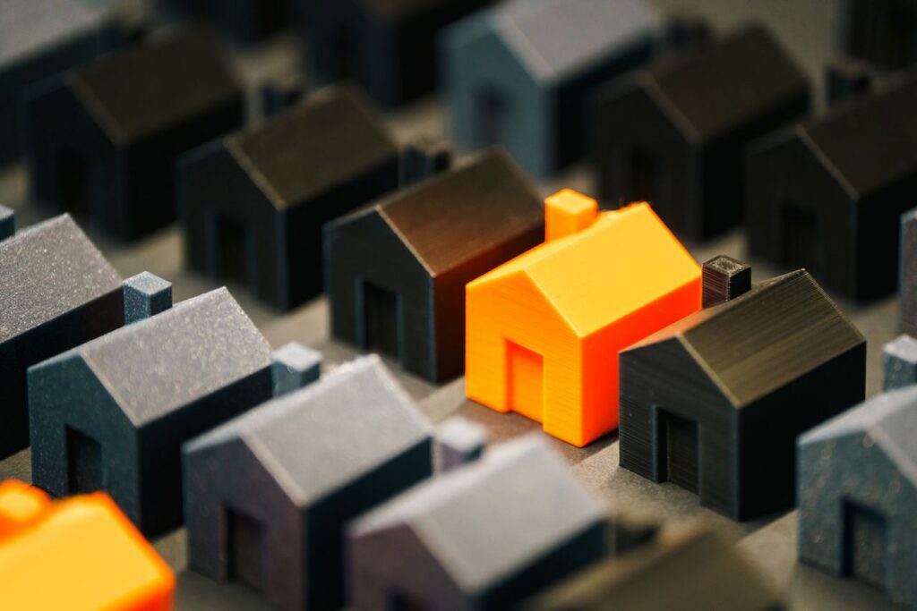 plastic toy houses