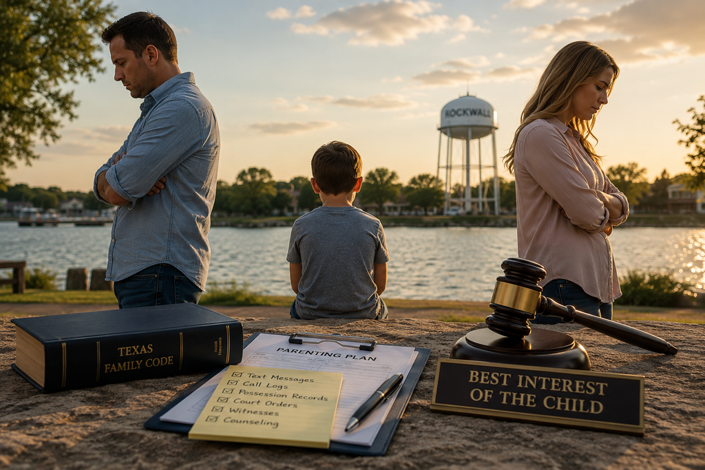 Parents and child separated during a Rockwall Texas custody dispute involving parental alienation